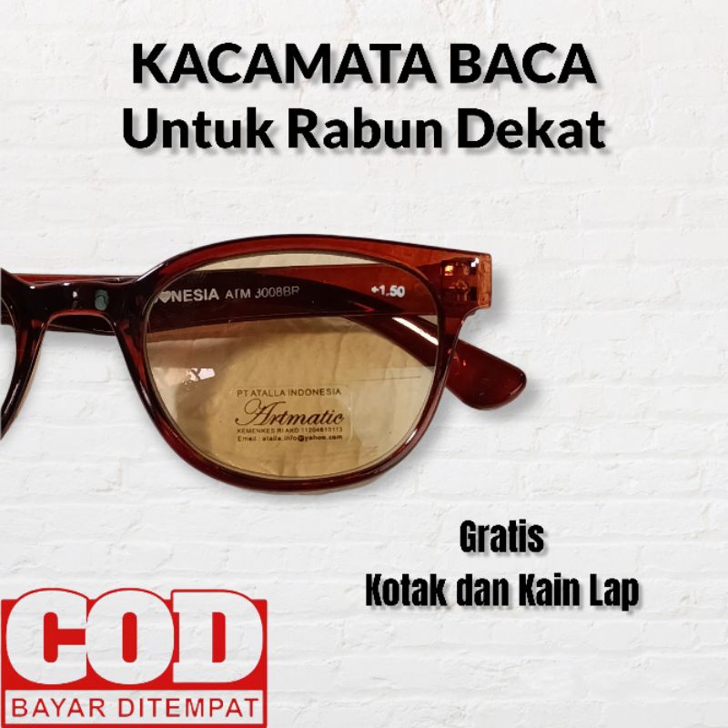 KACAMATA PLUS - Kacamata Baca Super Fokus FULL CHOCO Pria Wanita ARTMATIC SERIES