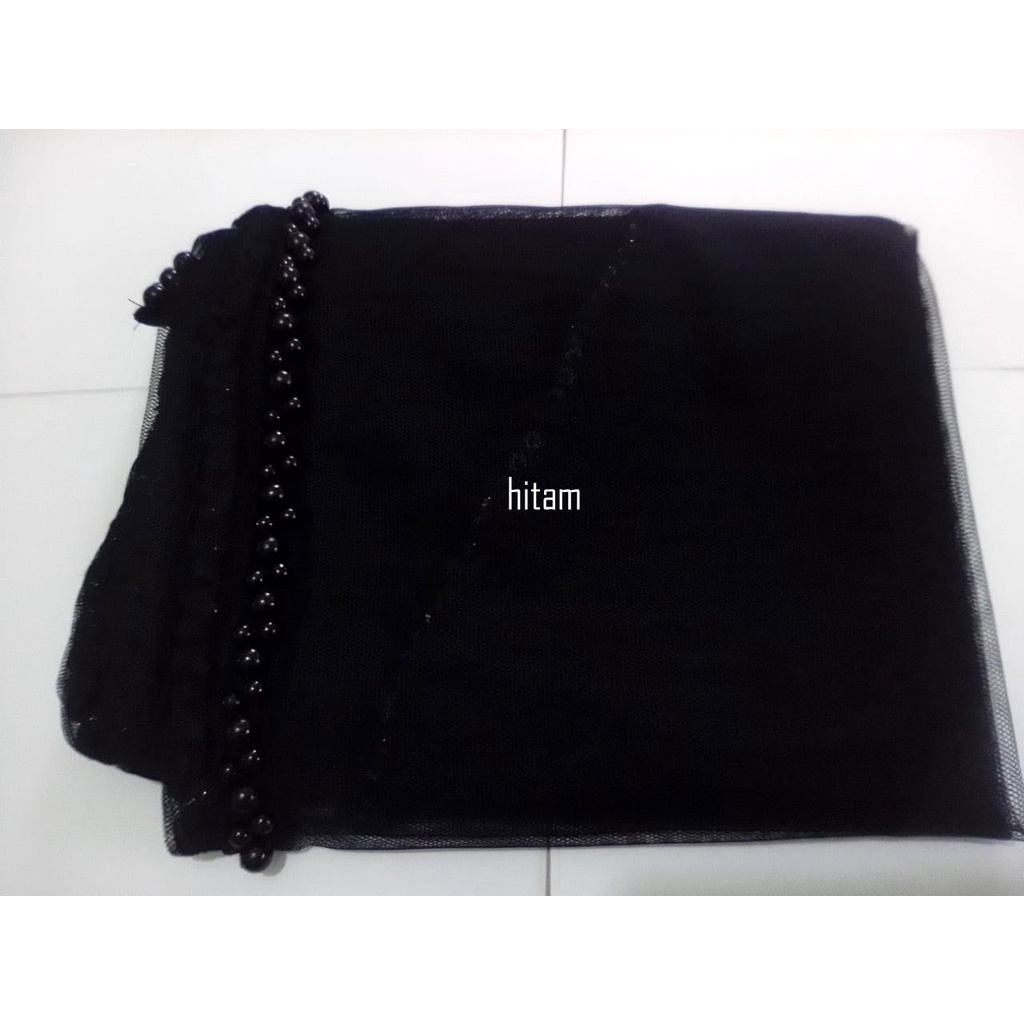 Slayer Pengantin Hijab pengantin veil pengantin Kerudung Pengantin aksesoris pengantin-hitam