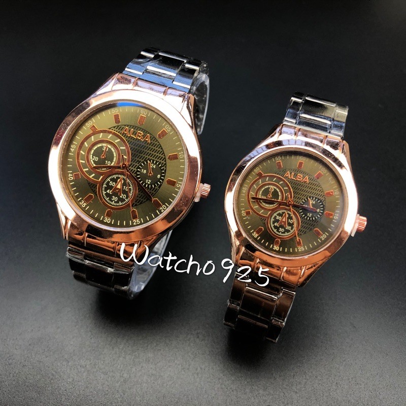 ✅COD JAM TANGAN COUPLE RANTAI GERIGI IMPORT GROSIR MURAH PASANGAN C55 C56 C57