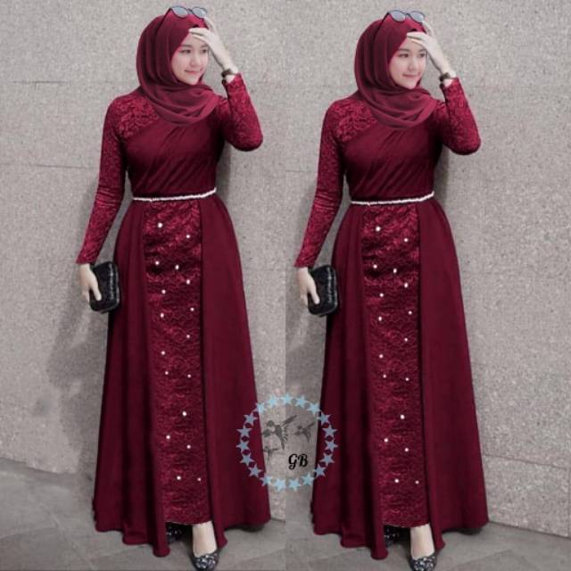 Gamis Mesha Baju Gamis Brukat Timbul Gamis Muslim Dewasa Gamis Kondangan Pesta Seragam Keluarga