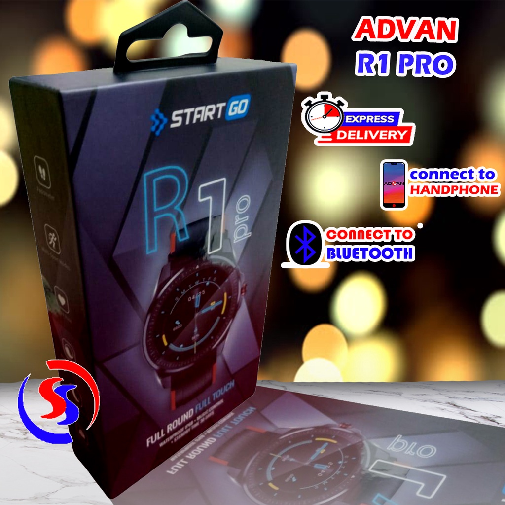 JAM TANGAN SMARTWATCH ADVAN START GO R1 PRO 1,3 INCI - PEMANTAU SpO2 24 Jam - BLOOD OXYGEN - HITAM