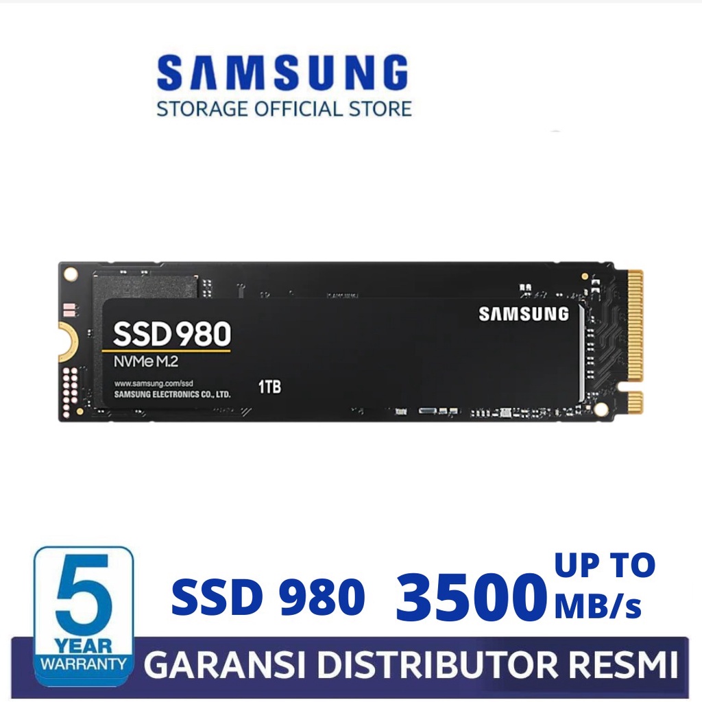 Samsung SSD 980 SSD 250GB / 500GB / 1TB M.2 SSD M2 PCIe GEN3.0 NVMe 1.4 2280 M2 SSD Internal SSD WD SSD ADATA SSD SANDISK Garansi 5 Tahun