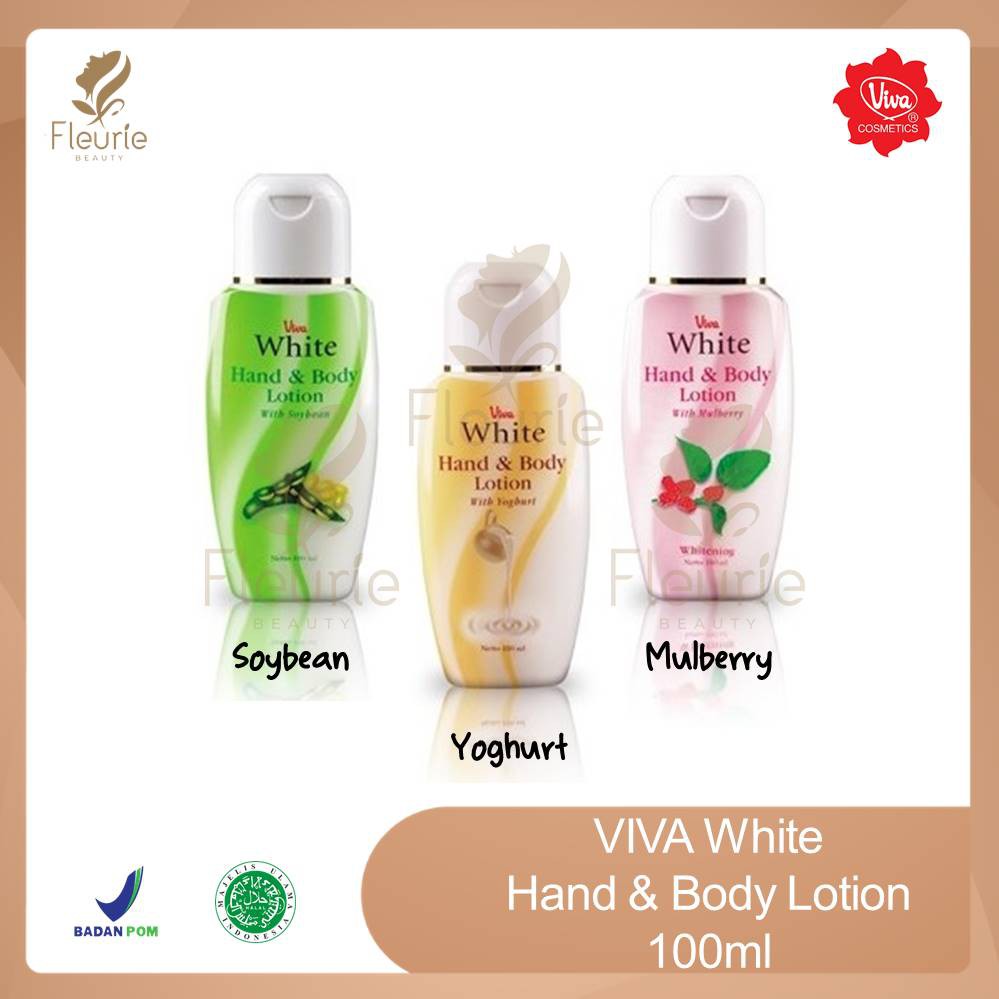 VIVA White Hand &amp; Body Lotion 100ml (Soybean/Yoghurt/Mulberry) Original BPOM