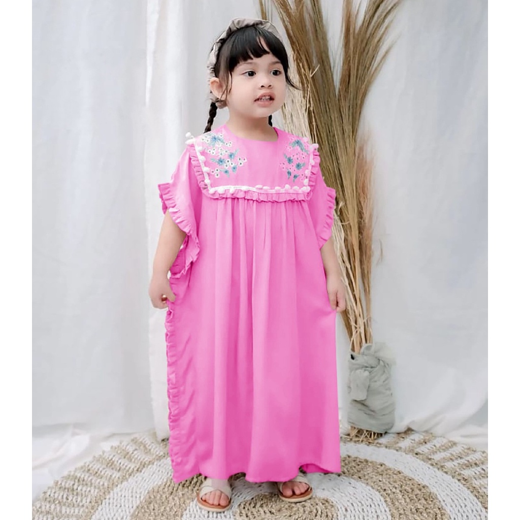 FenishaStore Fashion Muslim anak Perempuan Kaftan Marwah Usia 4-6 Tahun