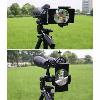 Smartphone Holder untuk Teropong Binocular Telescope / Teropong HP Jarak Jauh Monokular Smartphone / Teropong Handphone Lensa Binocurals Outdoor Telescope Terbaik /Jepitan Clamp Teleskop Handphone HP Tropong Digital Unik / Holder Teropong HP Smartphone