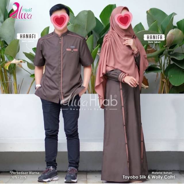 Gamis Hanifa Stone Salmon, Original by Alwa Hijab