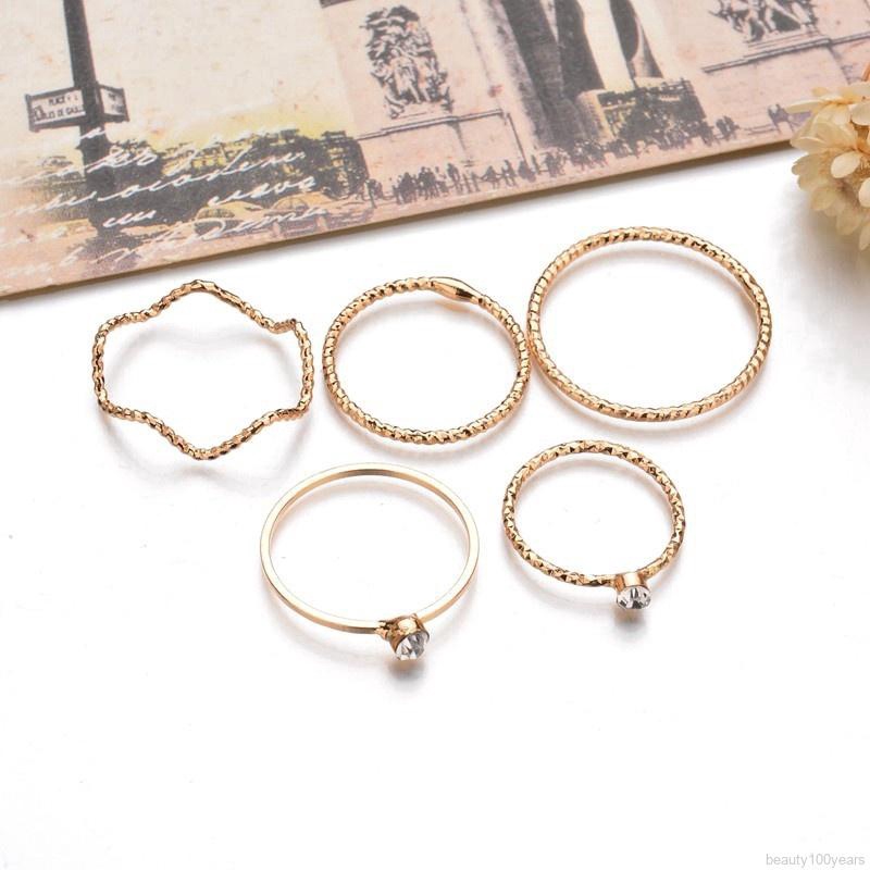 ( GS ) CINCIN KOREA BERMOTIF ELEGAN 1 SET ISI 5PCS