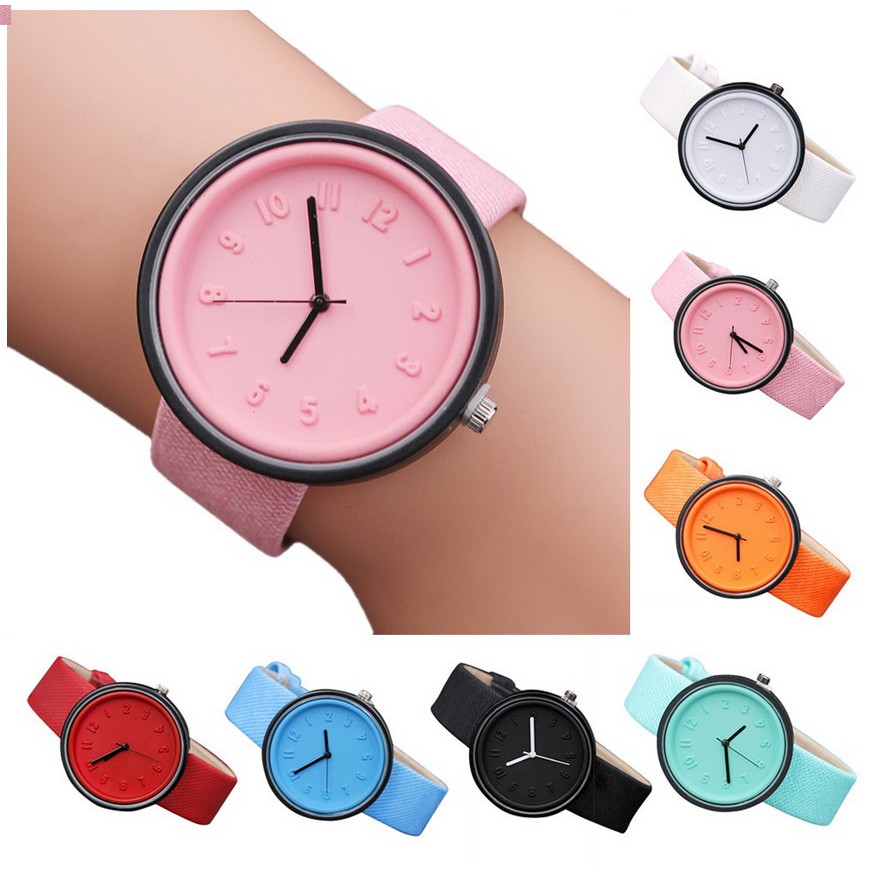 Jam Tangan Canvas Fashion Korean Style Unisex Quartz Watch