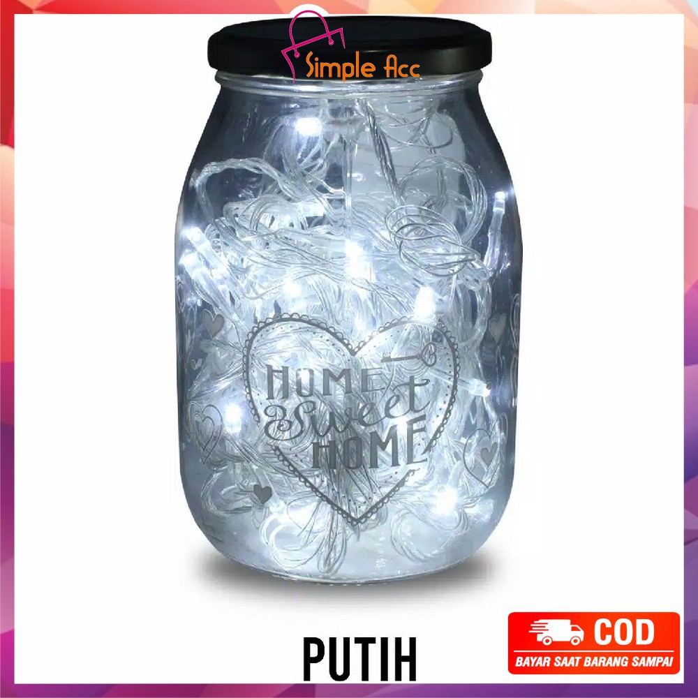 *COD* DO-C17 C199 Lampu Tumblr Light Led 10 Mtr OPP 100 LED 50 LED Lampu Hias Dekorasi Kamar Hiasan-Putih