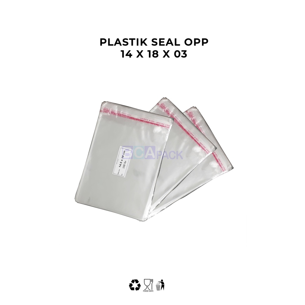 

PLASTIK SEAL OPP 14.5 X 18 X 03 - PLASTIK KEMASAN BENING ISI 100 LEMBAR