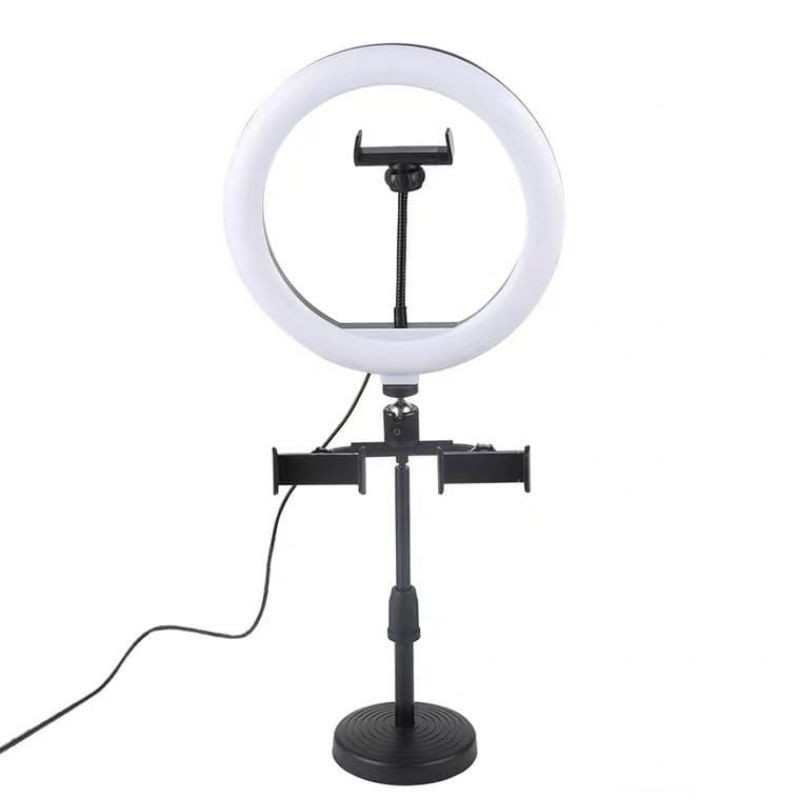 (P) Ring Light + 3 Desktop Phone Holder 3 + tripod CXB-260A