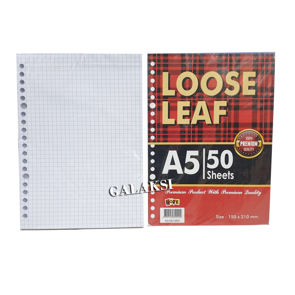 (KOTAK) LOOSE LEAF / KERTAS BINDER A5-50 GRID
