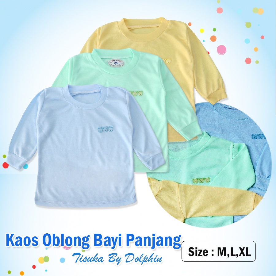 Kaos Oblong Bayi Dolphin Panjang Bahan Halus &amp; Lembut M L XL