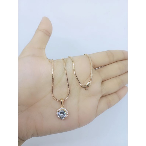 kalung perak asli lapis emas/kalung kasandra +liontin mata/kalung asli silver 925/kalung fashion wanita