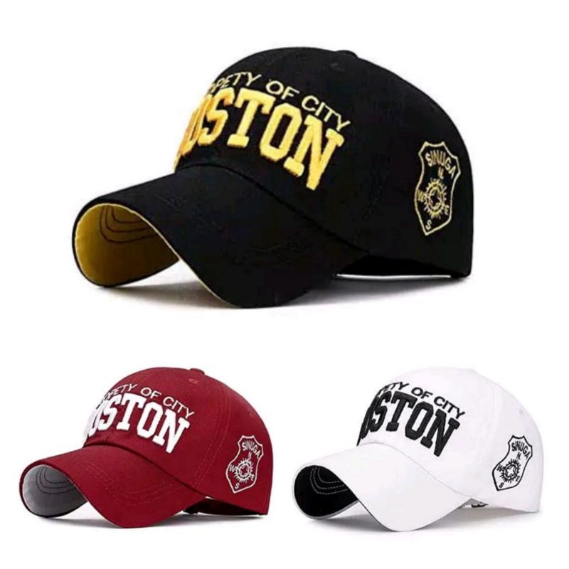 COD topi baseball B boston red sox topi baseball cap pria wanita topi Bordir BOSTON quality premium