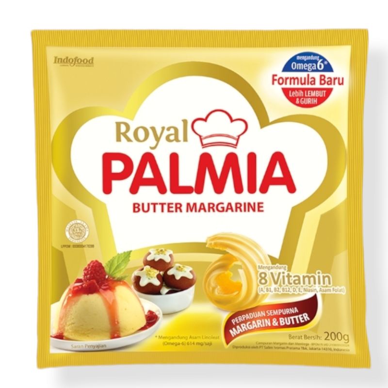 

butter margarin royal palmia kemasan sachet 200 gram