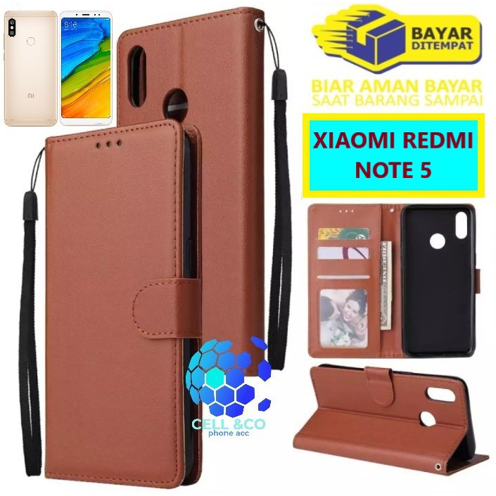 Flip cover XIAOMI REDMI NOTE 5 Flip case buka tutup kesing hp casing flip case leather wallet