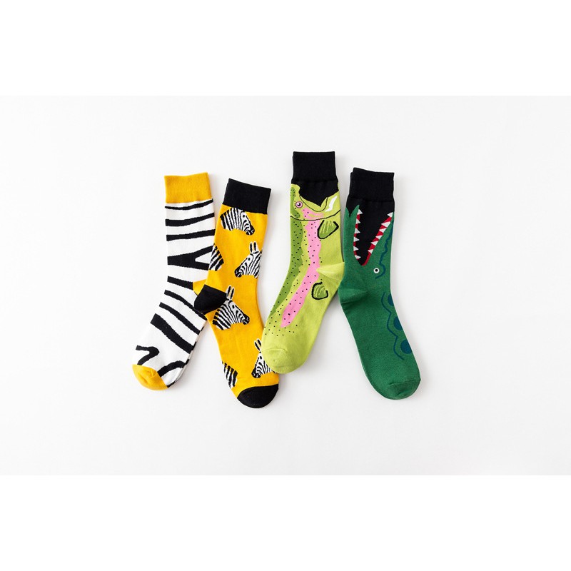 KK-52 kaos kaki wanita cotton tebal lucu korea motif hewan zoo socks import jepang