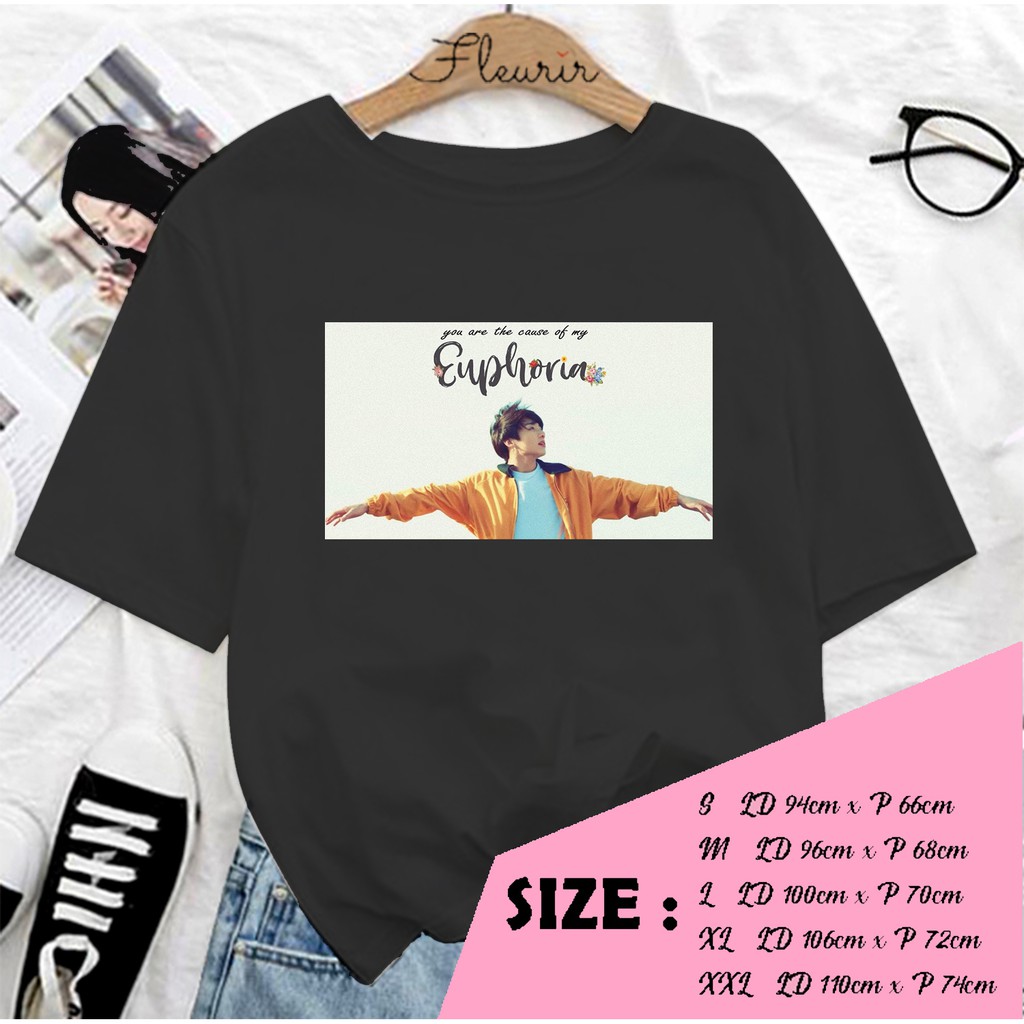 FLEURIR - KAOS EUPHORIA JUNGKOOK WANITA DEWASA LENGAN PENDEK TEE UNISEX WANITA PRIA