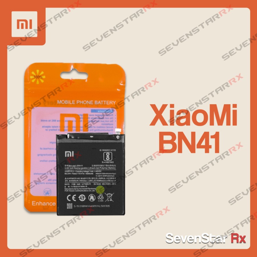 BN41 Xiaomi Redmi Note 4 BN41 Baterai / Battery / Batre note 4x mediatek