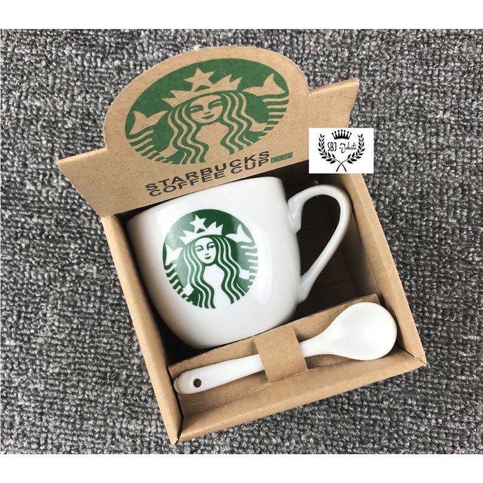 cangkir- cangkir keramik starbucks gift set ceramic mug starbucks dengan sendok -cangkir.