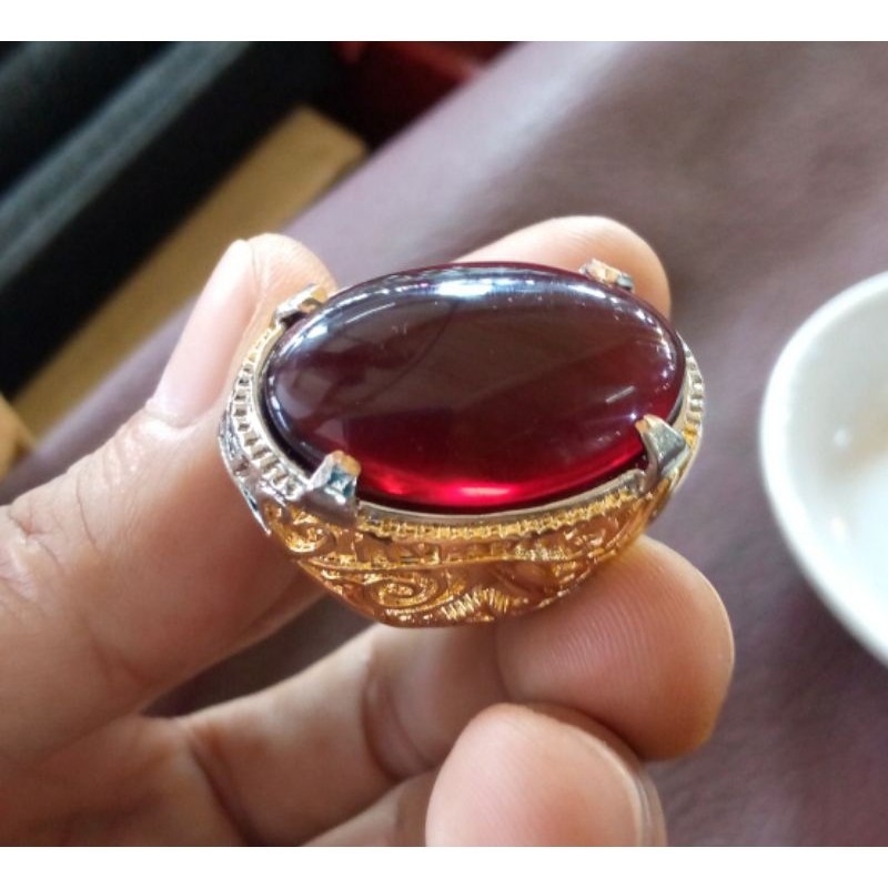 Batu cincin merah Siem Bangkok natural