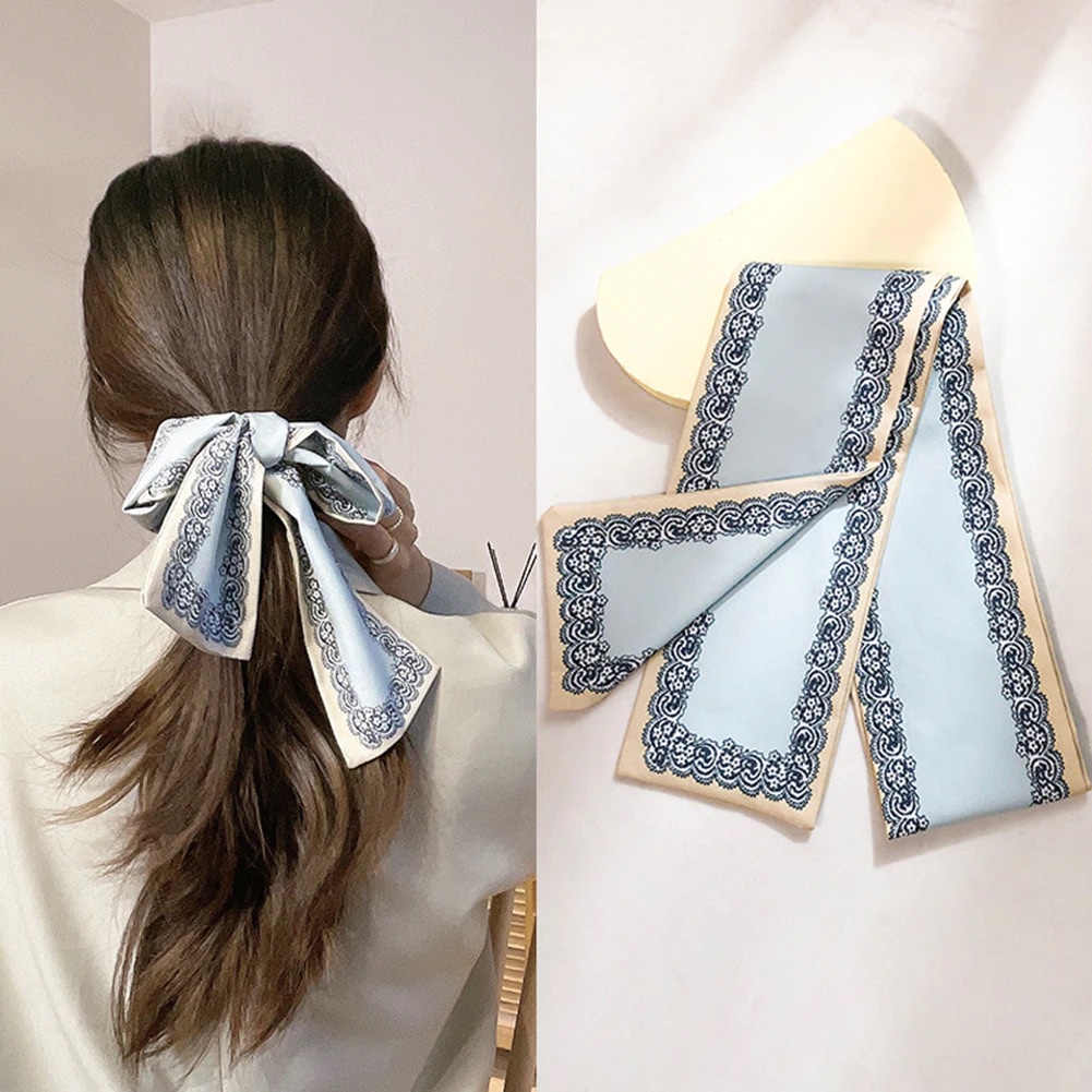 Ikat Rambut Premium Satin Scarf Syal / Scrunchie / Bandana / Korea Silk Hair Ribbon Dalika