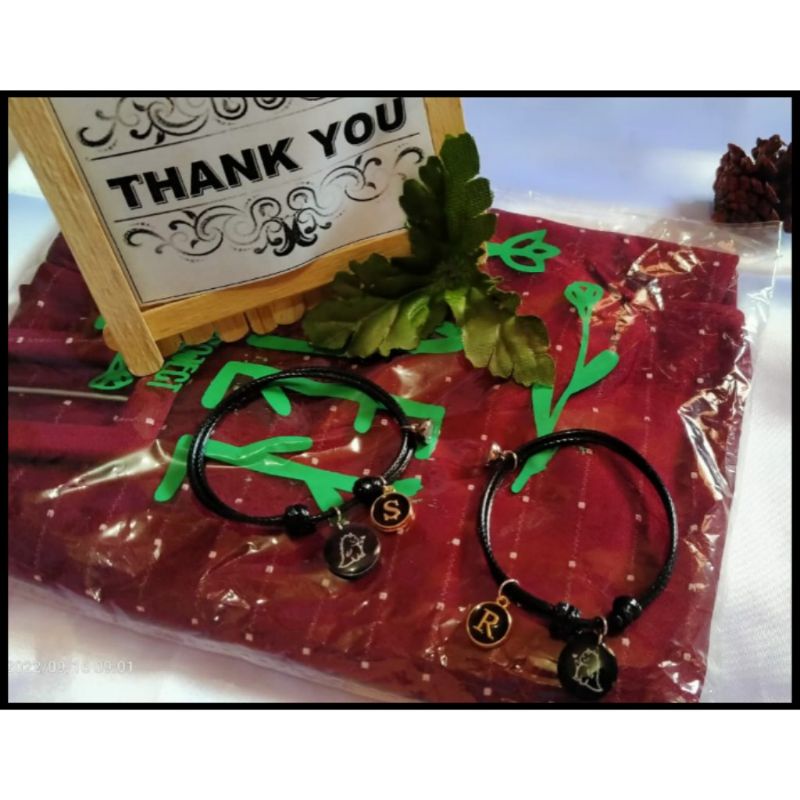 SEPASANG GELANG DINO LOVE INISIAL HURUF EPOXY (FREE BOX CANTIK)