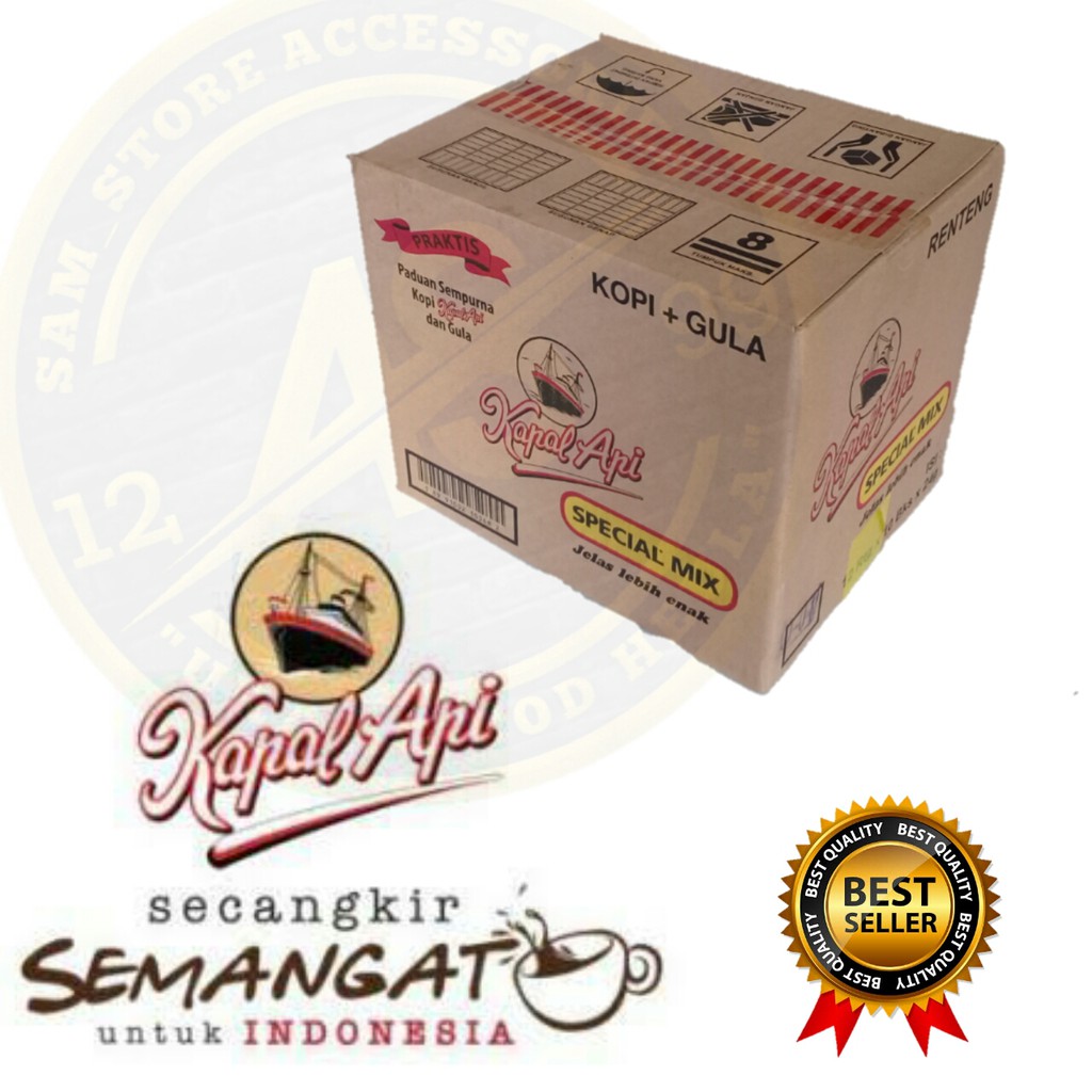 Kopi Kapal Api 1 Dus Isi Sachet Kapal Api Spesial Mix Kopi Hitam 120 Sachet - Samstore1299