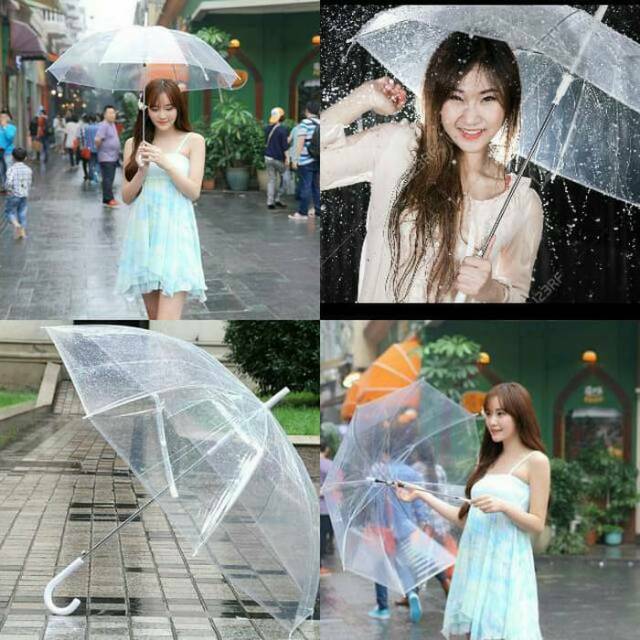 Payung Transparan Bening umbrella transparant Korea Japan Best Quality Termurah