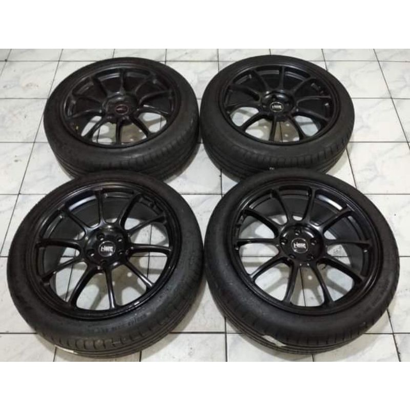 Velg Variasi Pelek Mobil Second HSR Zico Ring 19x8,5 Pcd 5x114,3 + Ban PHI 235 45 R19 Buat Innova Te