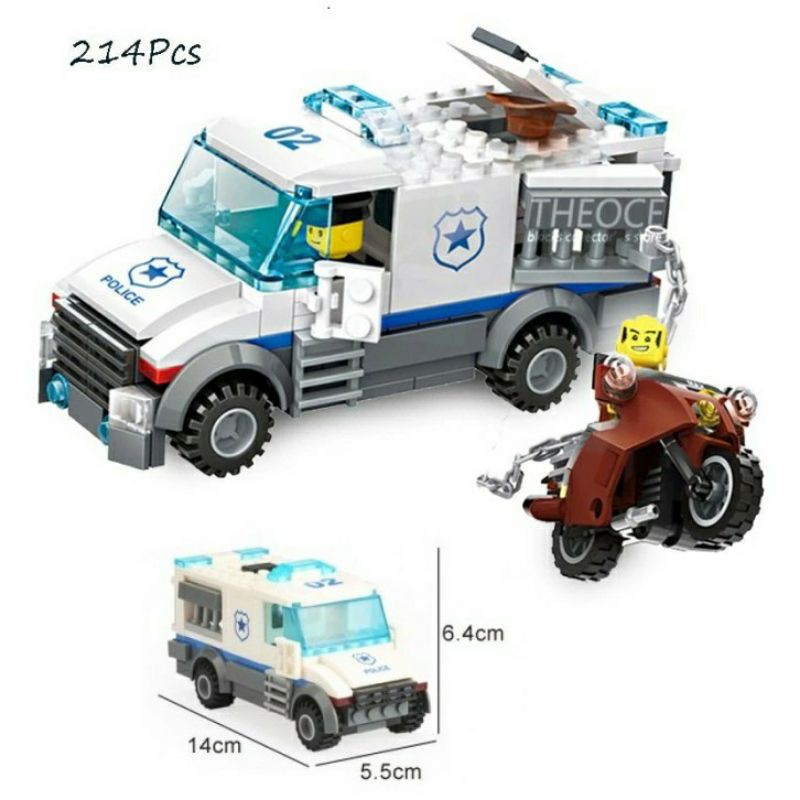 Lego wange 51012 The Prisoner Transport Car Police 3in1 Brick 214pcs