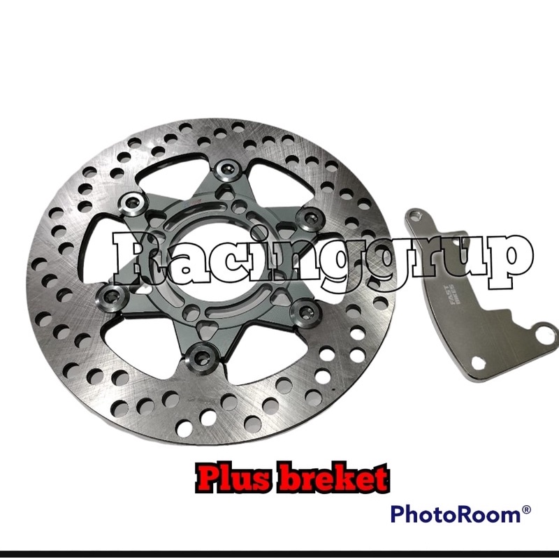 Disc Piringan Cakram Rotor Coak Sunstar 220mm Plus Breket Kaliper Standar 220MM Matic Honda Yamaha Nouvo Mio Fino Sporty Scoopy Beat Vario Beat New Beat street Beat fi Scoopy new Vario 125 150 old MX Jupiter Z