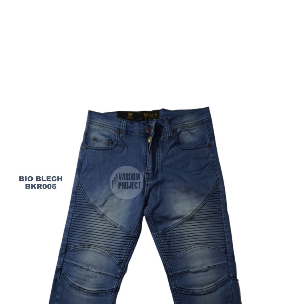 Wisdom - Celana Jeans  Bikers Bio Bletch Full Ripped Premium Softjeans Stretch Skinny