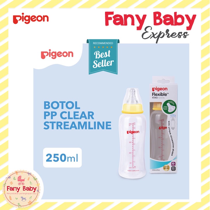 PIGEON BOTTLE PP CLEAR STREAMLINE 250ML / PR010807