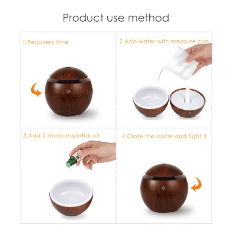 AROMA TERAPI HUMIDIFIER BULAT PURIFIER AIR DIFFUSER PORTABLE