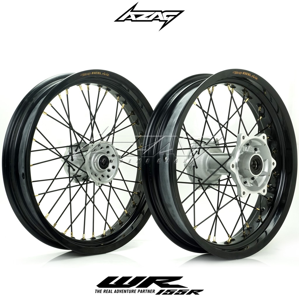 VELG SET SUPERMOTO WR155 EXCEL TAKASAGO ASIA TROMOL ORIGINAL