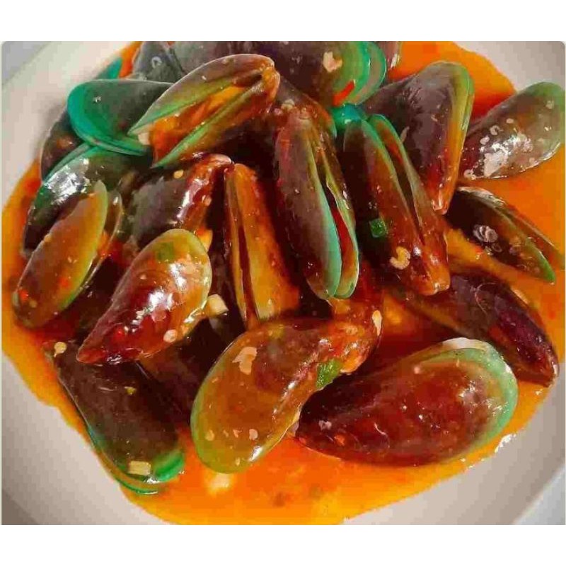 

kerang hijau pedas,asam,manis