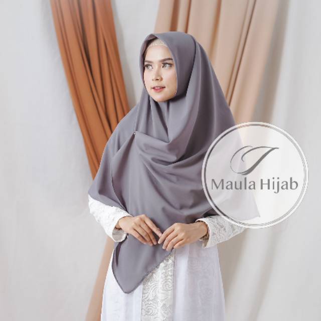 Maula Hijab kerudung khimar tanpa pet segiempat instan syari jumbo