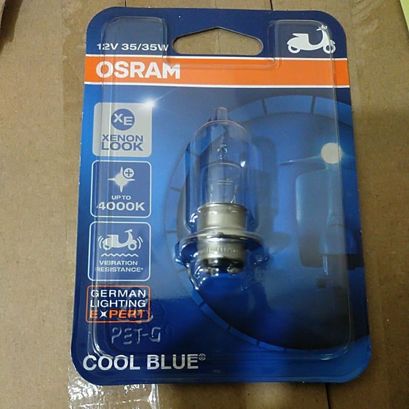 KDM_24 OSRAM BOHLAM LAMPU OSRAM BLUE LAMPU UTAMA MOTOR BEBEK MATIC COOL BLUE 35/25 WATT