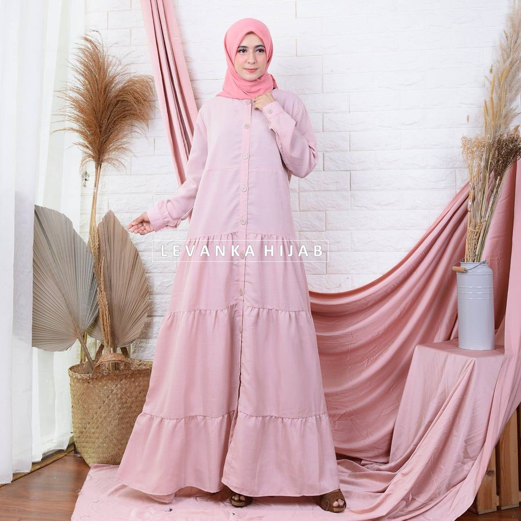 Gamis Terbaru ! Sonya Dress atau Gamis Rempel Susun Bahan Shakila