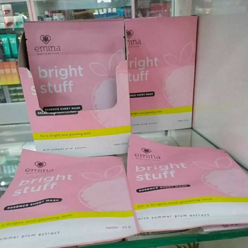 Emina Essense Sheet Mask Bright Stuff/Masker Wajah Emina Murah