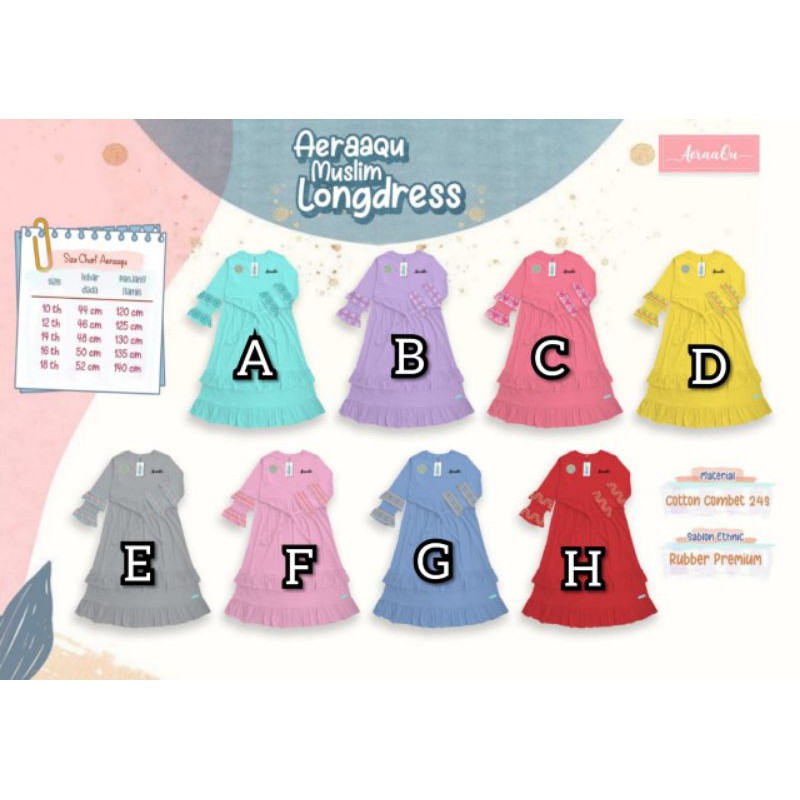 Gamis Anak Muslim Longdress Aeraaqu