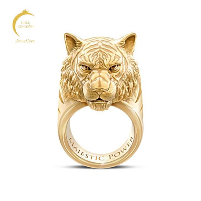 Cincin Pria Desain Hewan Naga 3D Stainless Steel Warna Cicin Emas Keren Titanium Anti Karat