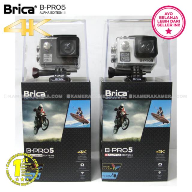 BRICA B-PRO 5 Alpha Edition 2 (AE2)4K SILVER+Sandisk 16GB Speed 48+ATTanta SMP-07 Ori+Phone Clip+Bag