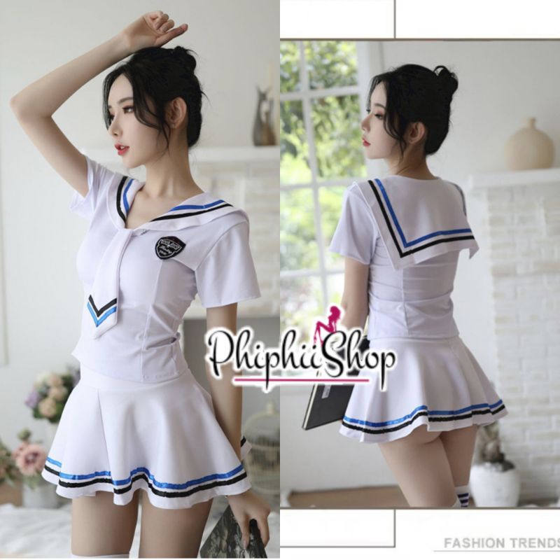 PREMIUM Kostum Lingerie Cosplay Uniform Set Sexy Japanese Student Sailor Uniform