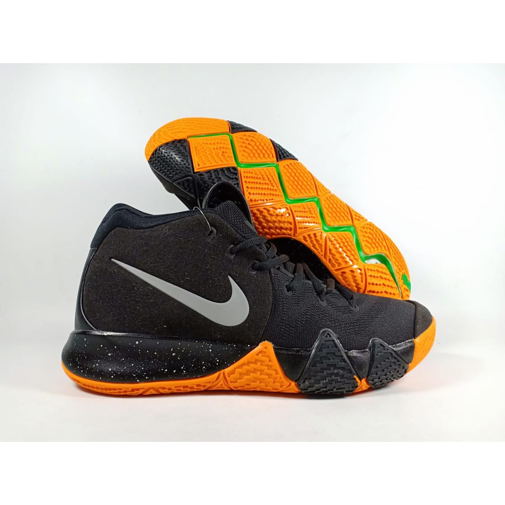 kyrie 4 black silver orange