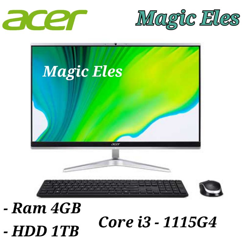 PC AIO Acer Aspire C24 - 1650 intel Core i3 - 1115G4 Ram 4GB HDD 1TB