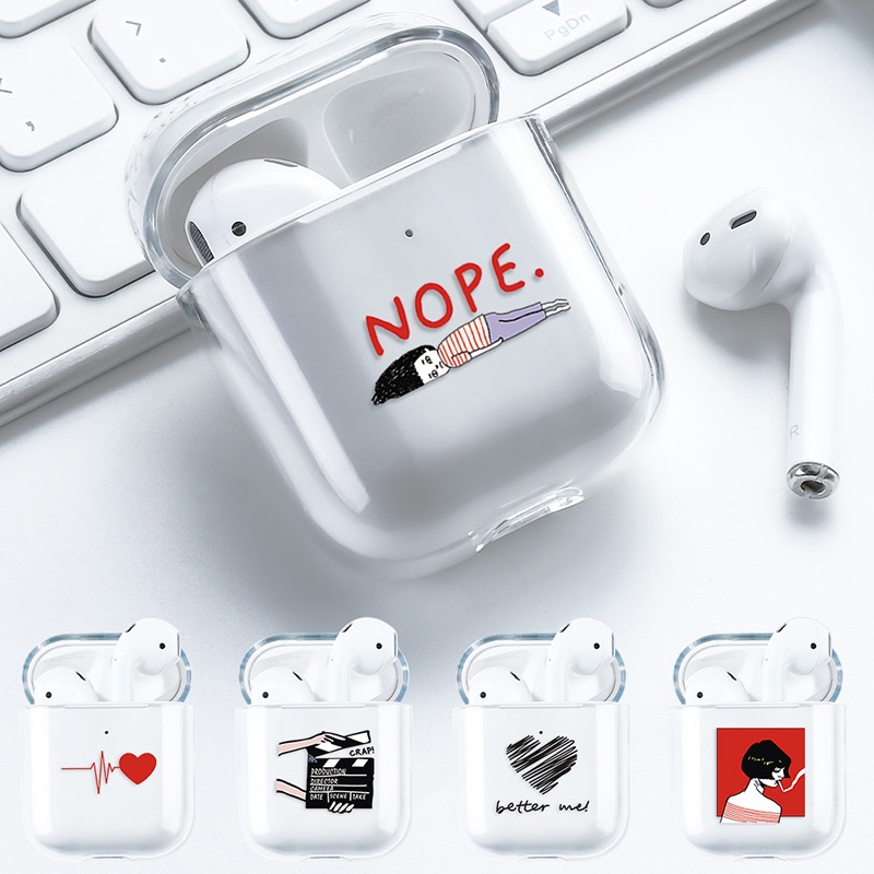 Case Motif Lukisan Perempuan Untuk AirPods 1 2