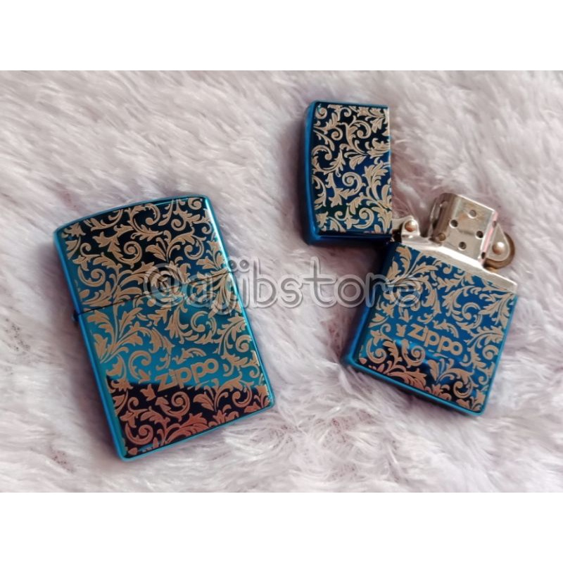 ZIPPO BLUE ICE MOTIF BATIK PREMIUM